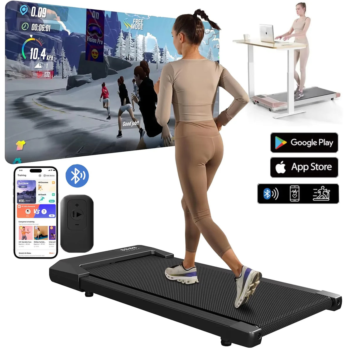 Superun 300 lbs Walking Pad Treadmill 2.5HP – Home Fitness