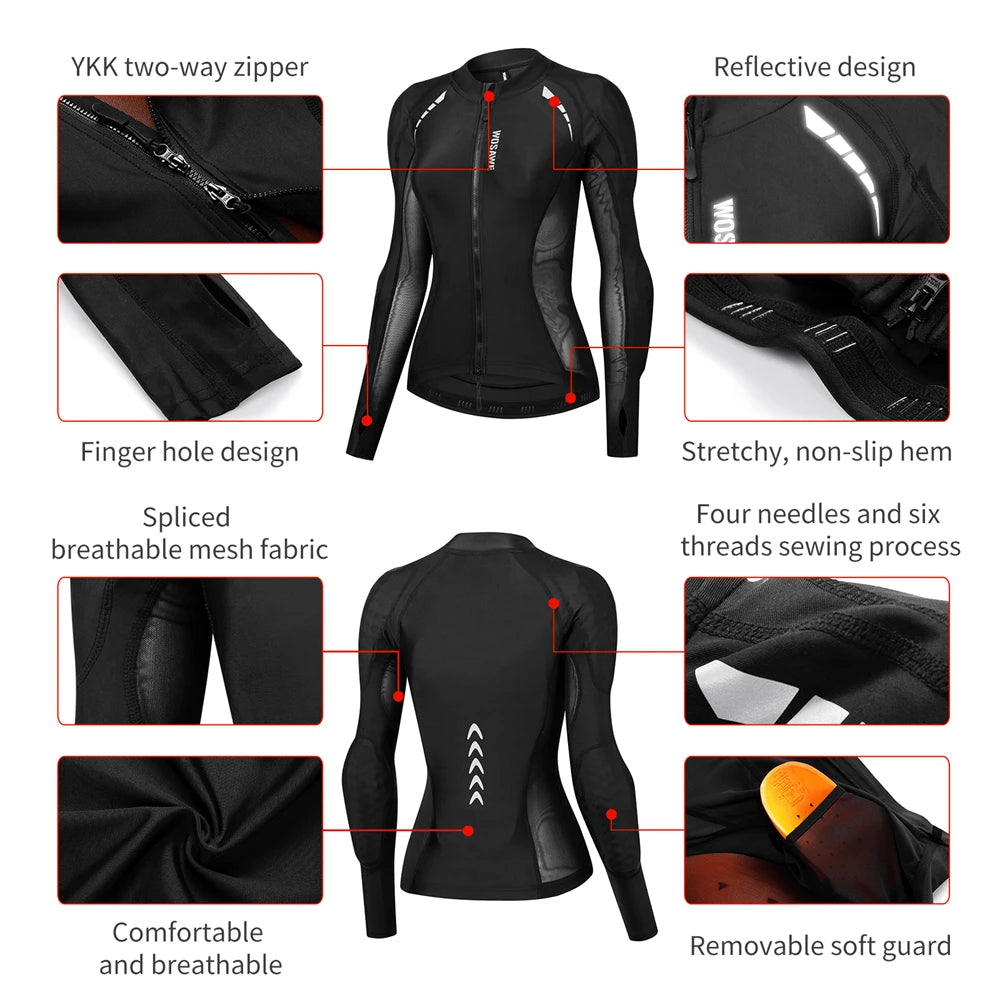 WOSAWE Women Motorcycle Jacket Downhill Motocross Motorbike Reflective Summer Biker Riding Clothing Apparel