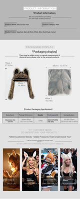 Gothic Plush Cat Ear Beanie – Y2K Punk Warm Cap