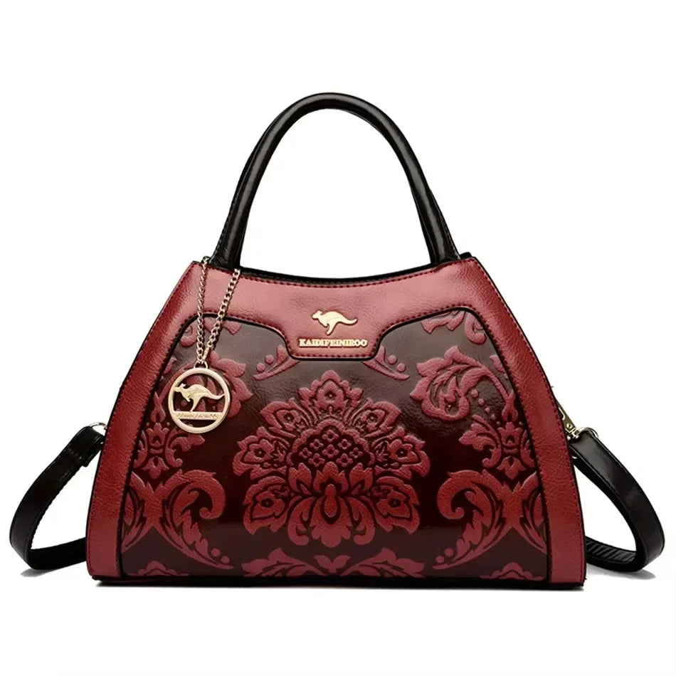 Luxury Handbag Fashion Print Large Capacity Soft Leather Women Shoulder Crossbody Bag Leisure Designer Ladies Purses and Handbag