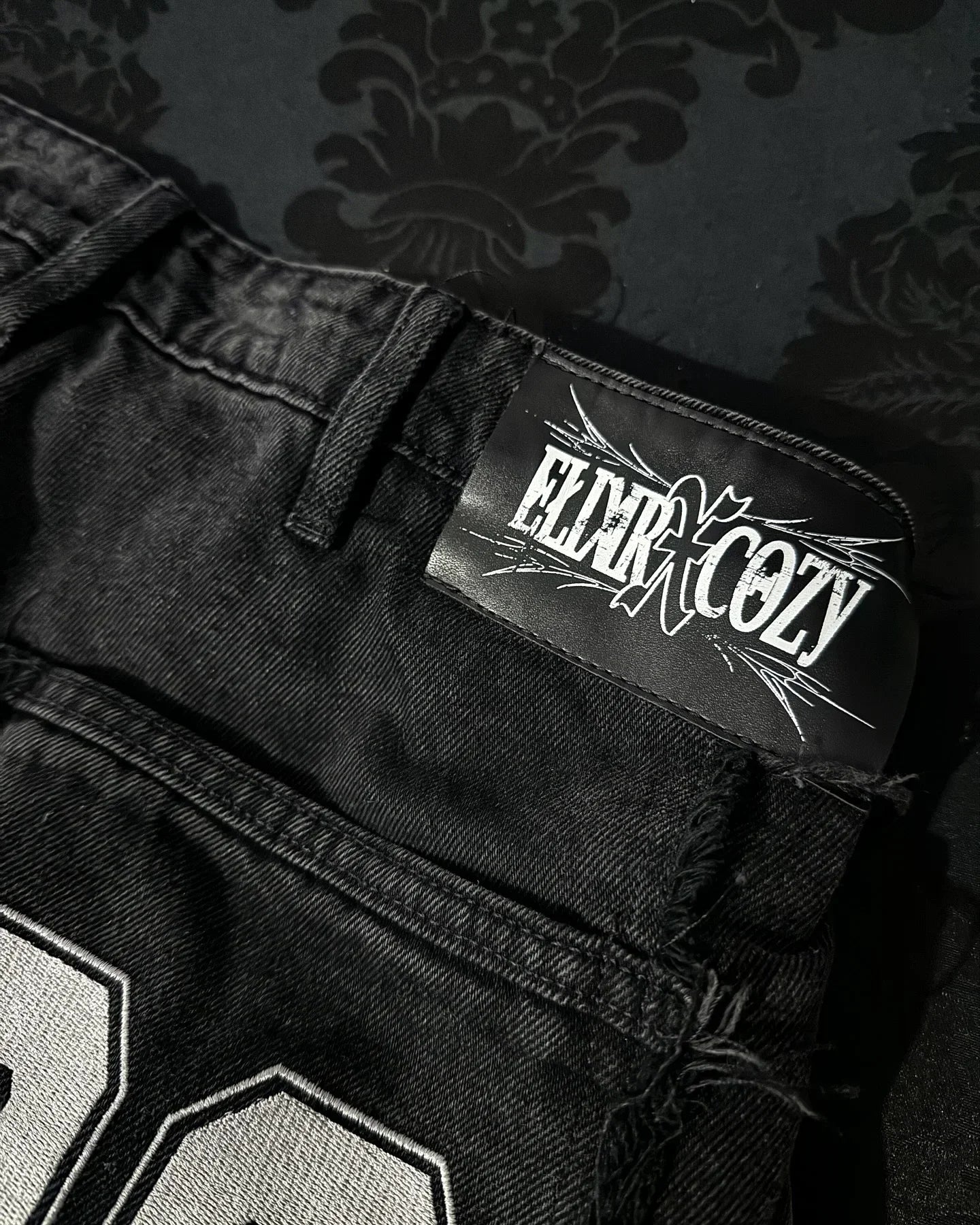 Y2K Patchwork Stripe Fur-Trim Jeans