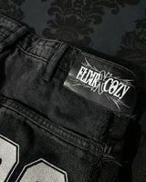Y2K Patchwork Stripe Fur-Trim Jeans
