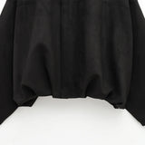HXAO Women's Bomber Jacket Lapel Long Sleeve Zipper Suede Jacket Women 2025 High Street Cropped Racing Jackets Coats Outerwears