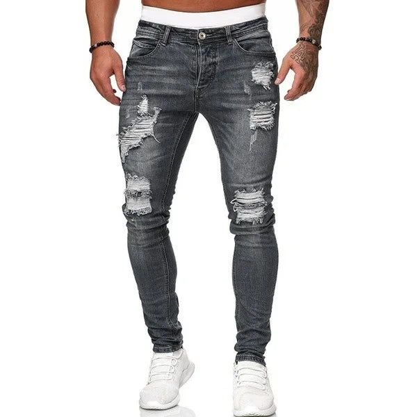 Men’s Ripped Stretch Denim Jeans