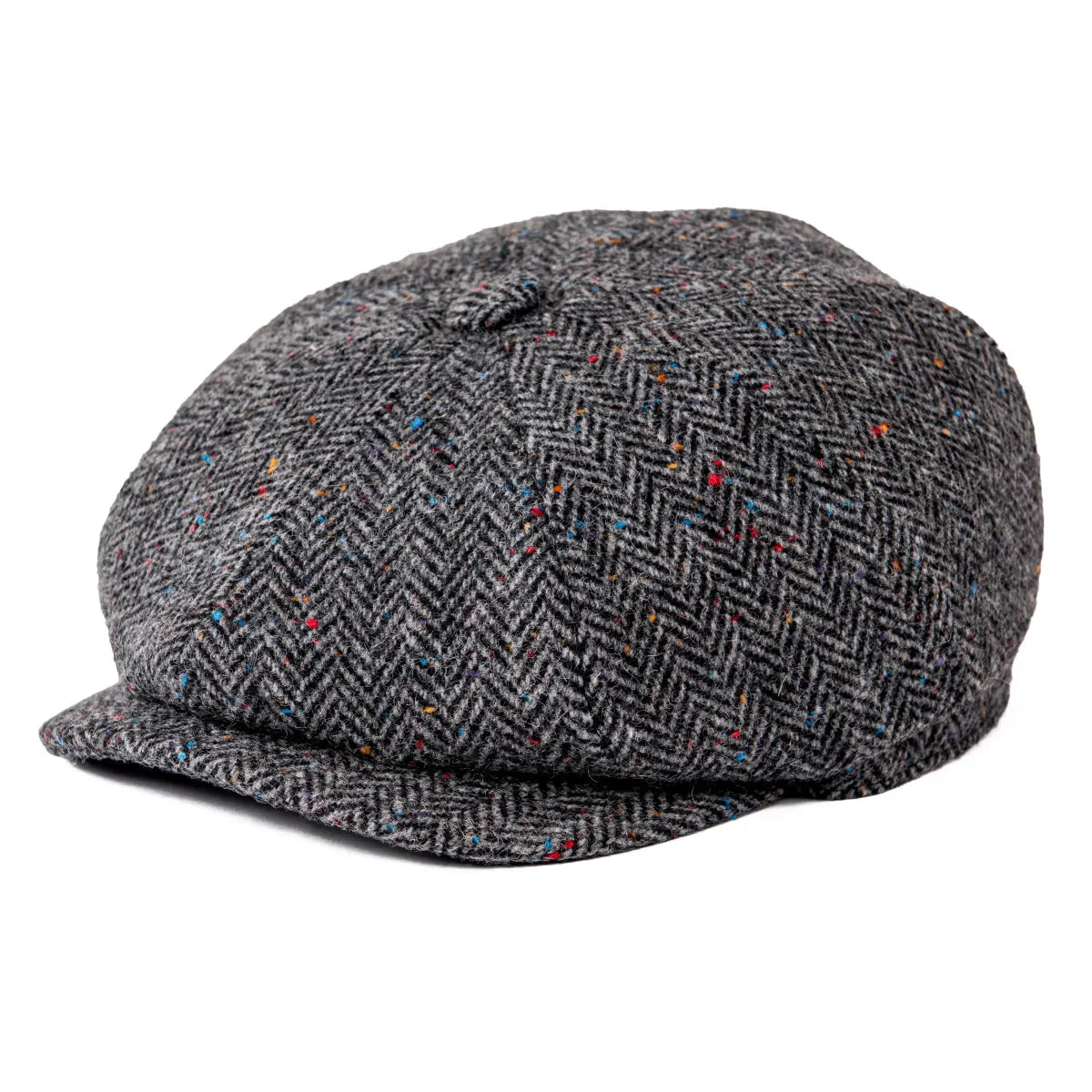 BOTVELA Tweed Wool 8-Panel Herringbone Newsboy Cap