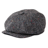BOTVELA Tweed Wool 8-Panel Herringbone Newsboy Cap