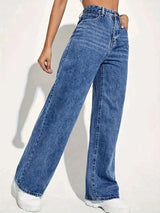 Women's High-Waist Straight Leg Jeans | Retro Y2K