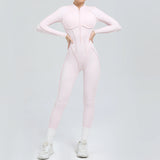 Long Sleeve Zip-Front Yoga Jumpsuit