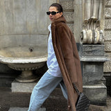 Luxury Faux Mink Long Overcoat