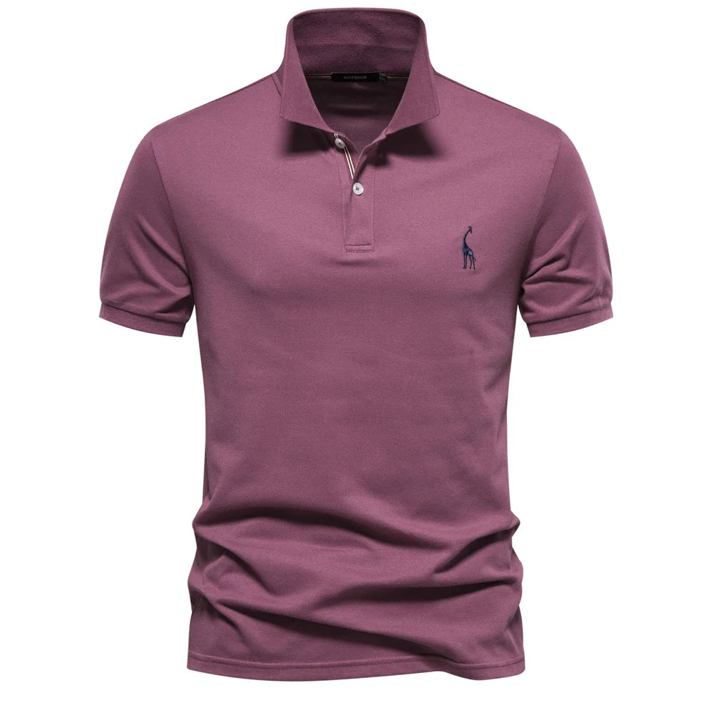 Men's Cotton Polo Shirt – Solid Colors, Relaxed Fit