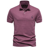 Men's Cotton Polo Shirt – Solid Colors, Relaxed Fit