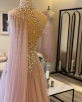 Customized Chiffon Beads Pink Elegant Evening Dresses Stylish Summer Dresses Woman on offer High Quality A-Line bridgerton