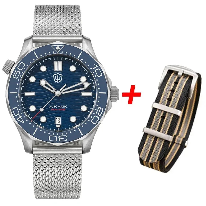 Watchdives WD007 V4 42mm Watch PT5000 Automatic Movement Titanium NTTD Wristwatch Domed Sapphire Crystal C3 Super Luminous Watch