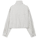 HXAO Polka Dot Bomber Jacket – Women's Zip-Up Coat