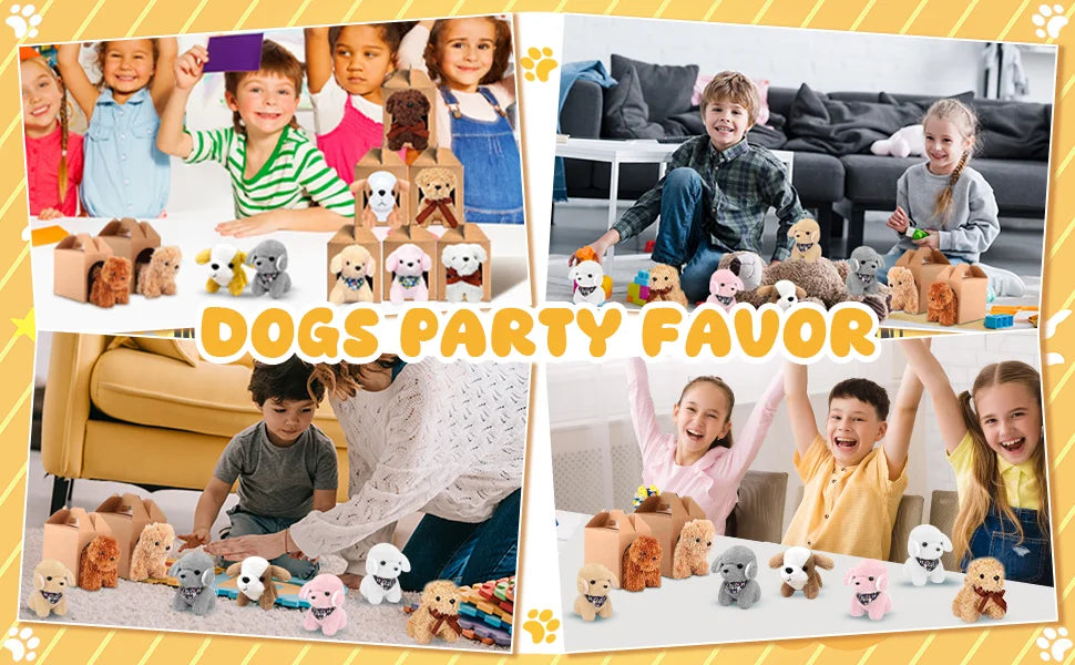 18Pcs Mini Plush Dogs Bulk Puppy Stuffed Animals Small Stuffed Cute Assorted Soft Plush Toys Doll for Puppy Birthday Party Favor