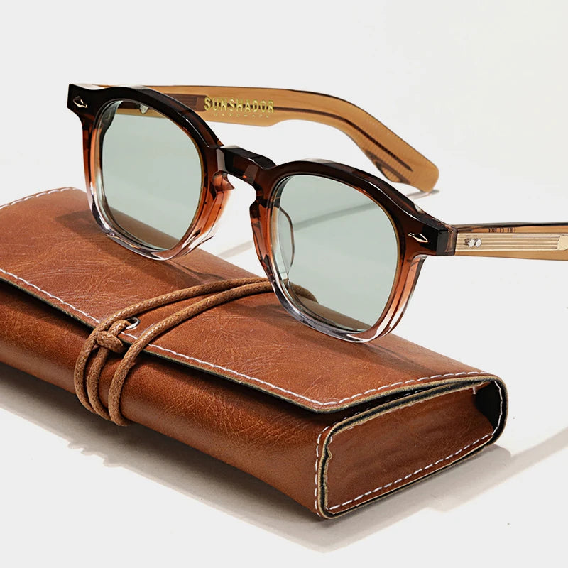 Tortoiseshell Round Acetate Sunglasses – UV400 Polarized