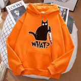Little Black Cat Graphic Hoodie