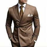 Men’s Double-Breasted Suit for Weddings & Business