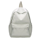 Preppy Solid Color Shoulder Bag Nylon School Knapsack Korean Teenager White School Bag Sports Travel Backpack for Women