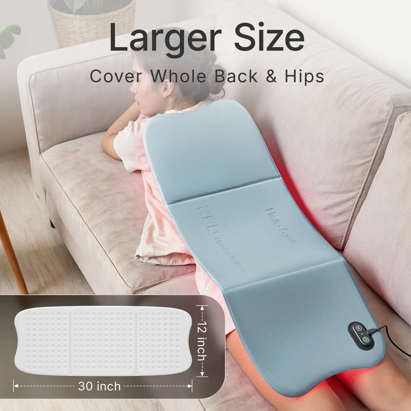 Upgraded Hello Face L7 Large Red Light Therapy Mat 792pcs LEDs 660 & 850nm Infrared Light Therapy Pad For Full Body Pain Relief