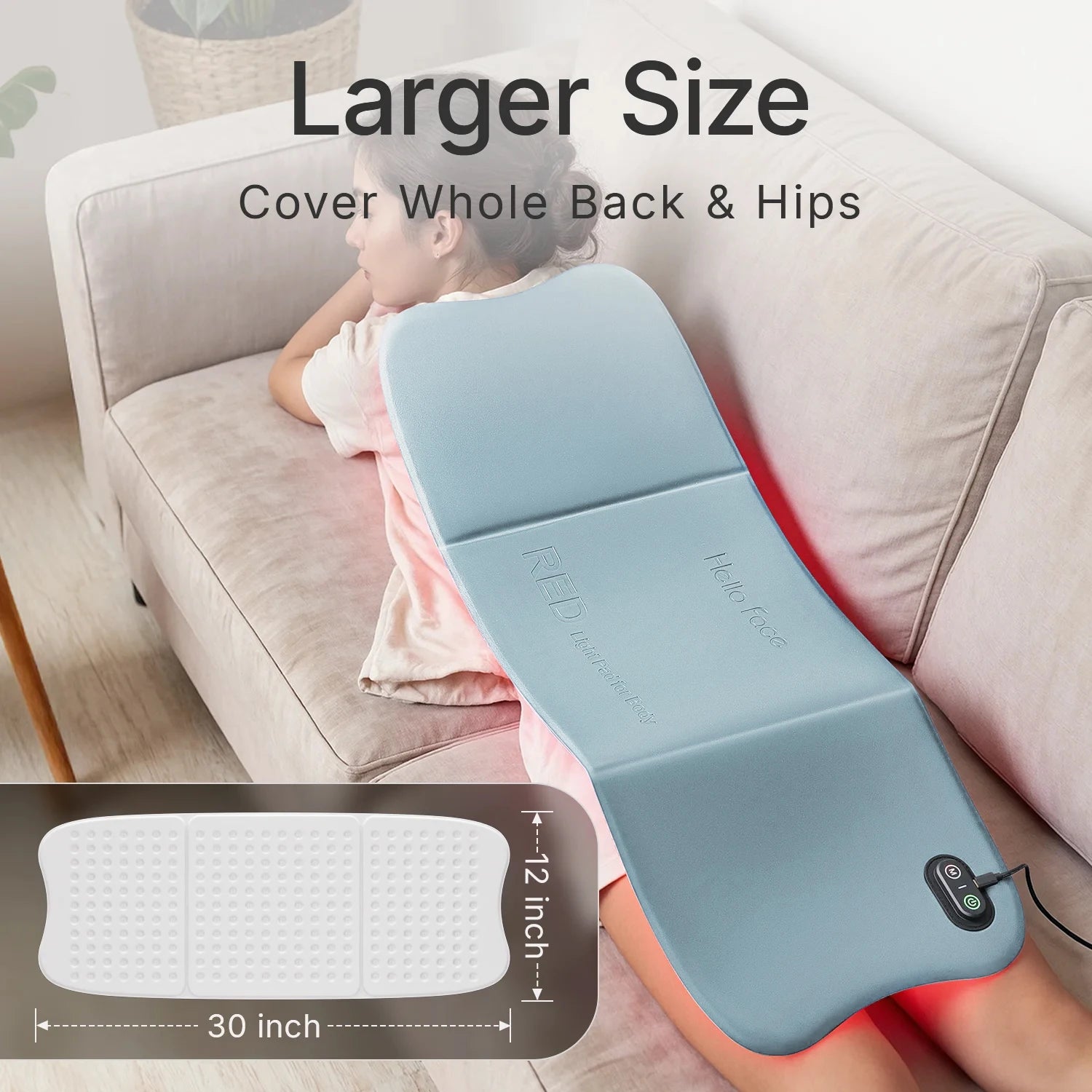 Upgraded Hello Face L7 Large Red Light Therapy Mat 792pcs LEDs 660 & 850nm Infrared Light Therapy Pad For Full Body Pain Relief