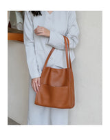 2025 New Women Bag Female Luxury Fashion Shoulder Bags Lady Soft 100% Cowhide Genuine Leather Niche Design Tote Bucket Handbag