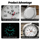 Watchdives WD1972 Quartz Watch VH31 Sweep Seconds Movement Sapphire Crystal BGW9 Luminous 20Bar Waterproof Wristwatch