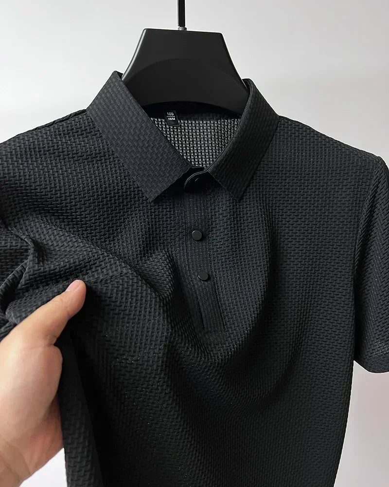 Men's Ice Silk Polo Shirt – Breathable Smart Casual Tee
