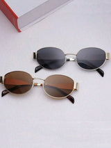 Oval Frame Women's Vintage Sunglasses | UV400 Metal