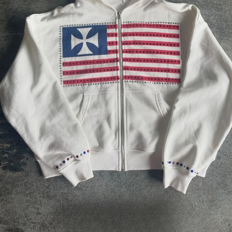 Two-Tone Y2K Minimalist Hooded Sweatshirt