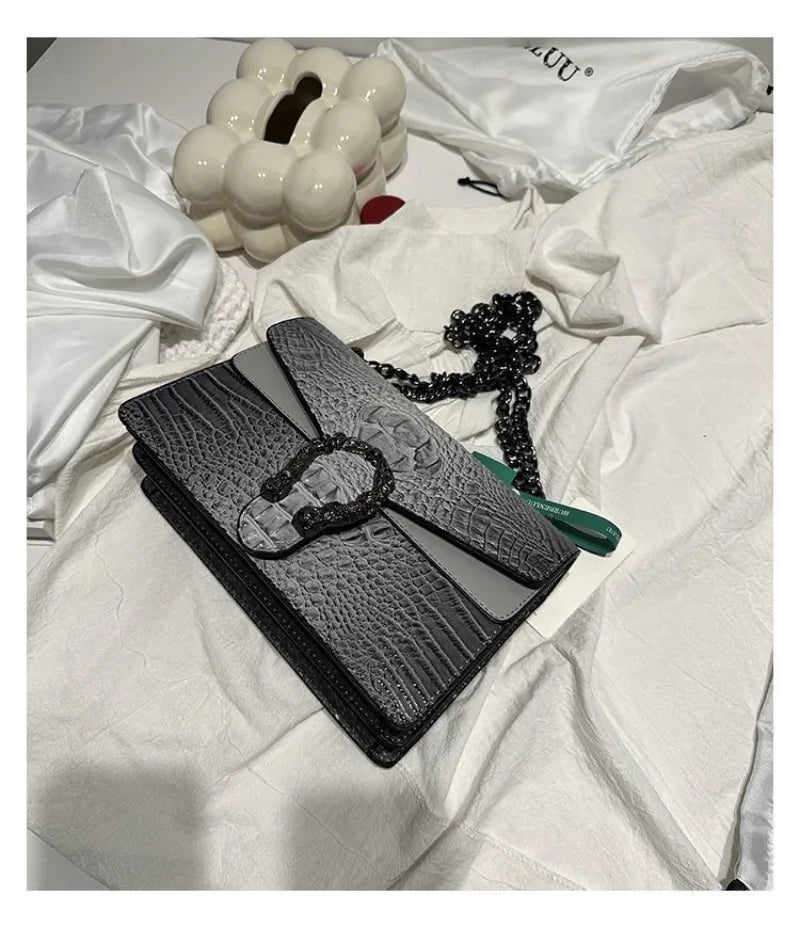 Crocodile Pattern Dionysus Underarm Bag