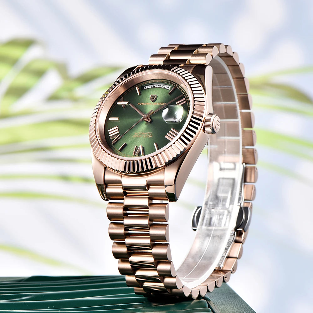 PAGANI DESIGN DD36 Rose Gold Mens Watches Mechanical Wristwatch Automatic Watch Man Fashion Waterproof AR Sapphire Mirror Clock