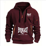 Men’s Printed Fleece Hoodie with Zipper Details