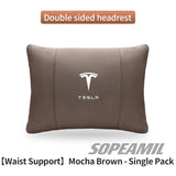 Car Double-Sided Suede Leather Headrest Neck Support Pillow Seat Waist Cushion Tesla Cybertruck Model 3 Model Y Model S Model X