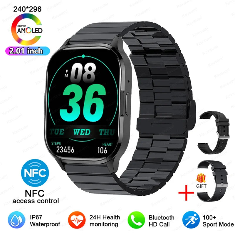 GUHUAVMI AMOLED Smartwatch – Bluetooth Call & Health Tracker