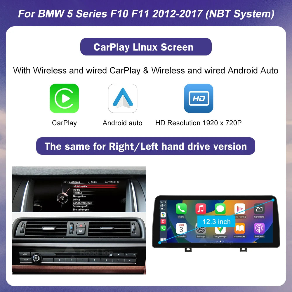 BMW 5 Series F10/F11 Multimedia Touch Screen | CarPlay & Android Auto