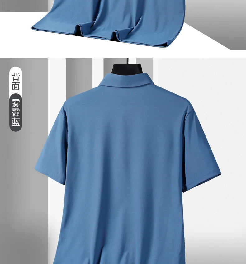Men's Plus Size Ice Silk Polo Shirt – Quick Dry