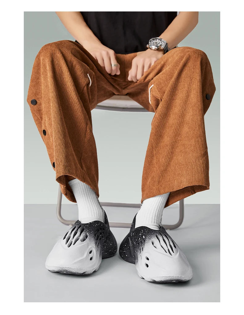 Men's Wide-Fit Beach Sandals — Buckle Strap Platform Slides