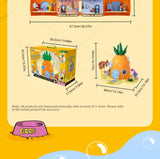 Spongebob Cartoon Krusty Krab Restaurant Building Blocks Creative Canteen Scenes Model Bricks Desktop Ornaments Fans Toys Gifts