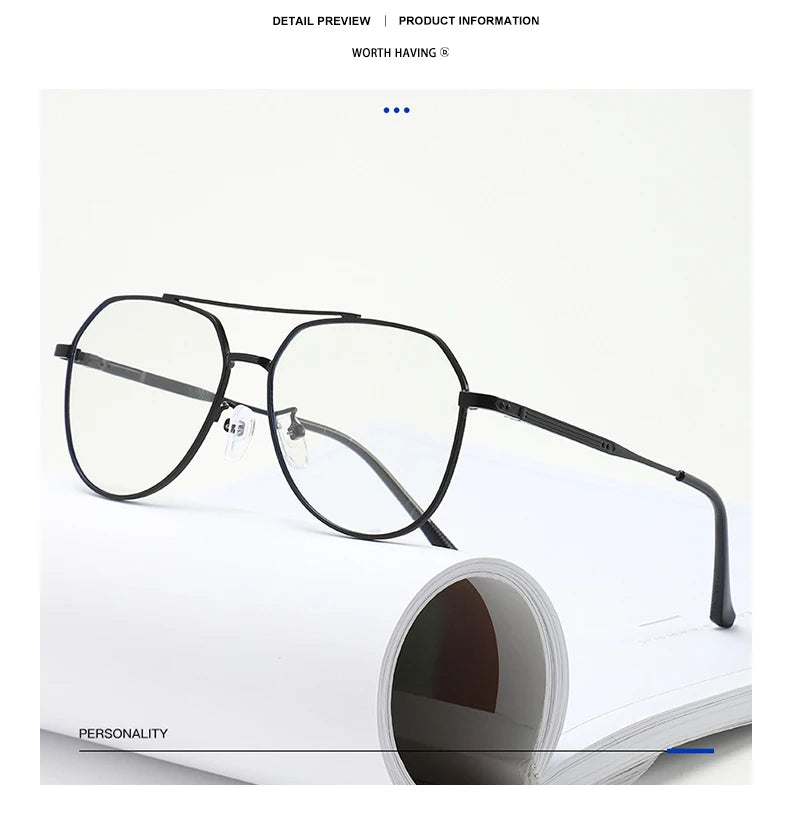 DDDLONG Retro Punk Fashion Pilot Photochromic Sunglasses Women Men Metal Eyeglasses Classic Vintage UV400 Outdoor Shades D679