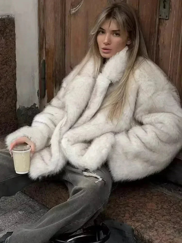 Women’s Gradient Faux Fur Winter Jacket