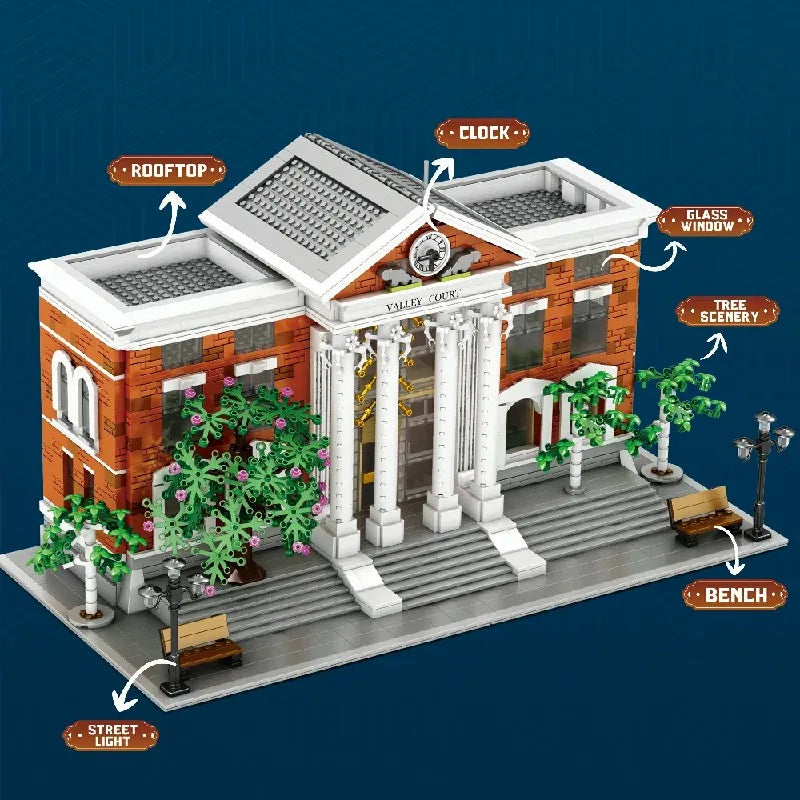 Movie Valley Court Modular Buildings Blocks City View Future Courthouse Mall Architecture Model Kit Boys Toy Adults Gift 4269PCS