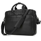 Men Briefcase Genuine Leather Laptop Bag 14 15.6" PC Doctor Lawyer Computer Bag Cowhide Male Briefcase Leather Men Business Bag