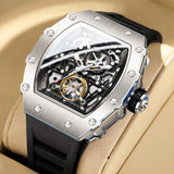 Fashion Luxury Men's Watch ONOLA Hollow Out Rudder Flywheel Fully Automatic Mechanical Waterproof Silicone Watches Clock
