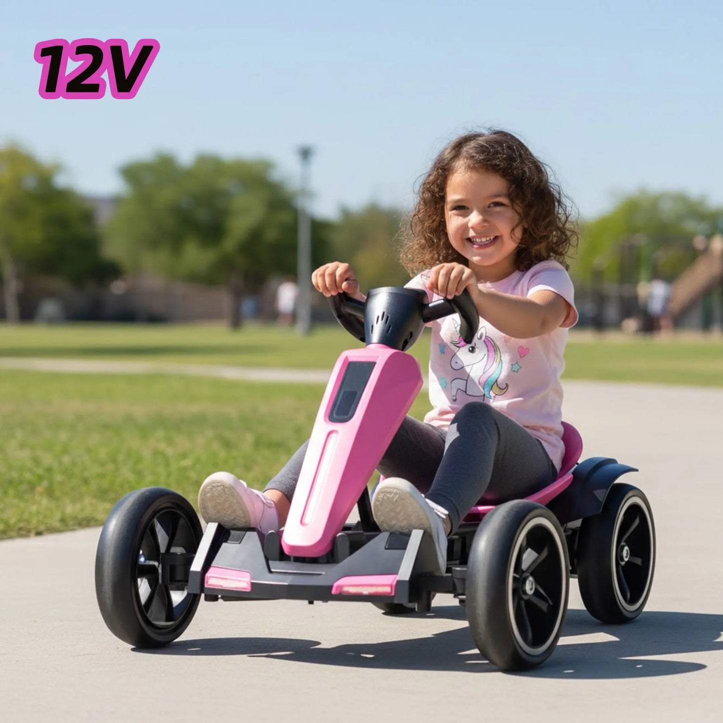 12V Kids Electric Go-Kart | Foldable, 4-Wheel Ride-On Toy