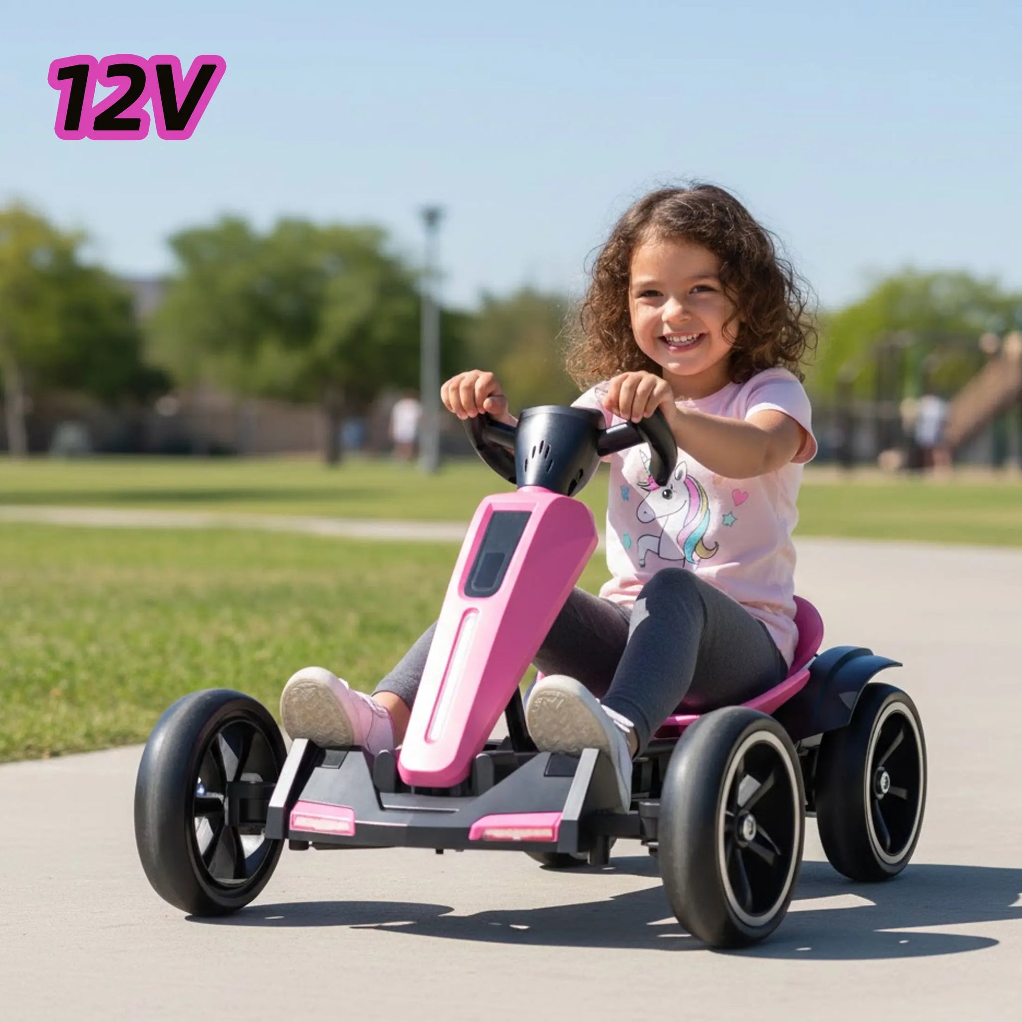 12V Kids Electric Go-Kart | Foldable, 4-Wheel Ride-On Toy