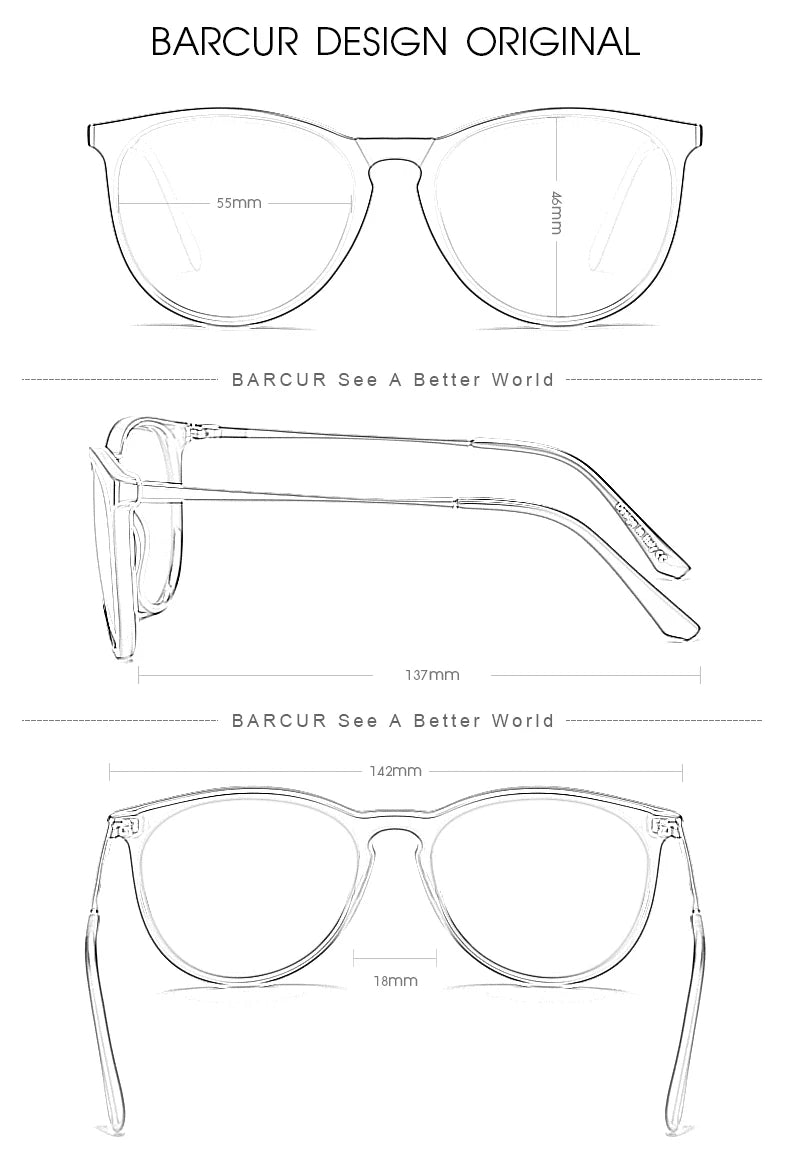 BARCUR Classic Polarized Sunglasses For Both Men Women Essential For Outdoor Driving Business Leisure Sunglasses