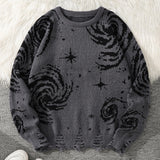 Men's Abstract Star Knit Crew Neck Sweater