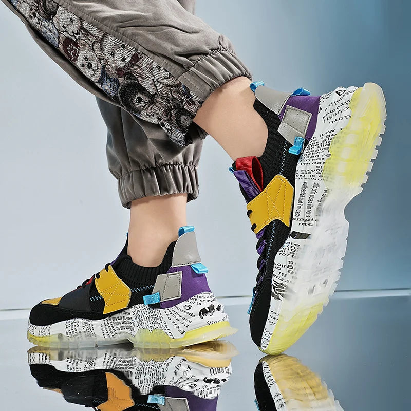 Men’s Lightweight Thick-Sole Mesh Sneakers