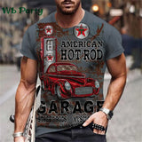 Vintage Route 66 Biker Print Men's Graphic Tee